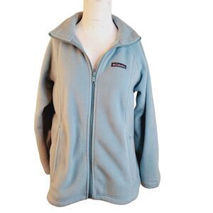 Columbia Medium sweater women full zipper pockets fleece collared adjutable